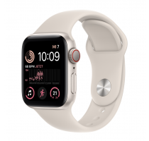 Apple Watch SE 2 Aluminiumgehäuse polarstern 40mm Sportarmband polarstern M/L (GPS + Cellular)